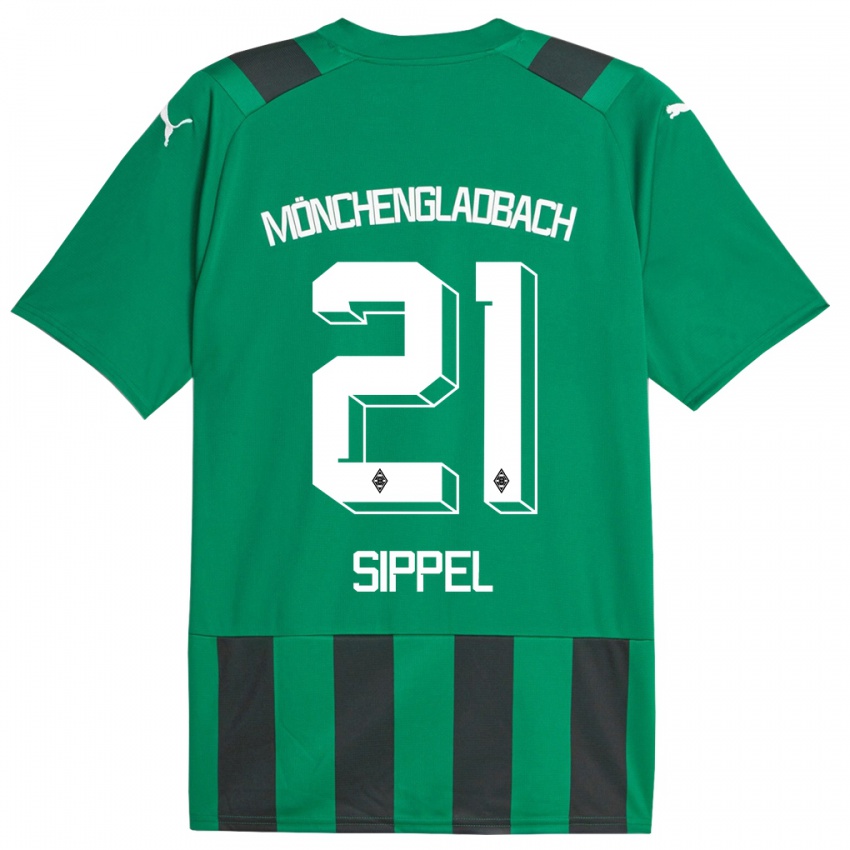 Mujer Camiseta Tobias Sippel #21 Verde Negro 2ª Equipación 2023/24 La Camisa Argentina
