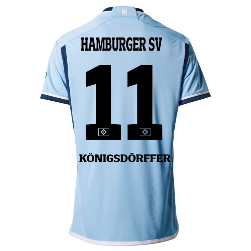 Mujer Camiseta Ransford Königsdörffer #11 Azul 2ª Equipación 2023/24 La Camisa Argentina