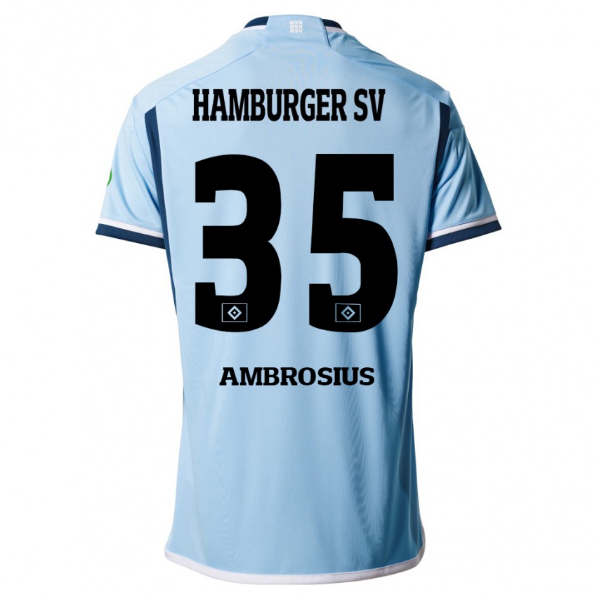 Mujer Camiseta Stephan Ambrosius #35 Azul 2ª Equipación 2023/24 La Camisa Argentina