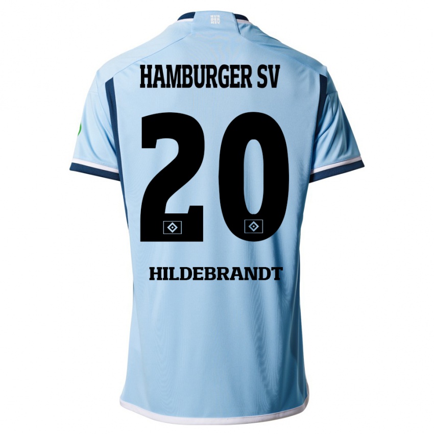 Mujer Camiseta Tjark Hildebrandt #20 Azul 2ª Equipación 2023/24 La Camisa Argentina