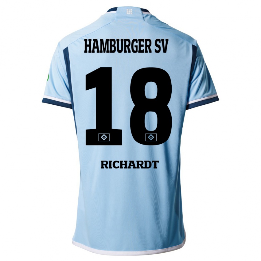 Mujer Camiseta Dayo Richardt #18 Azul 2ª Equipación 2023/24 La Camisa Argentina