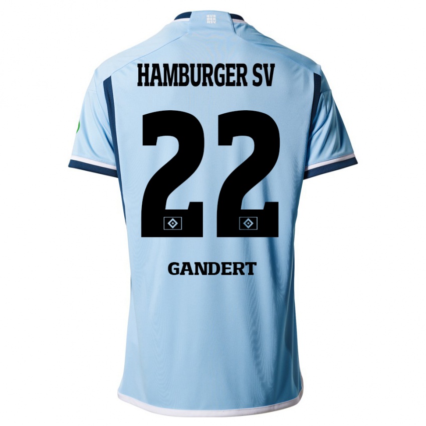 Mujer Camiseta Jeremy Gandert #22 Azul 2ª Equipación 2023/24 La Camisa Argentina