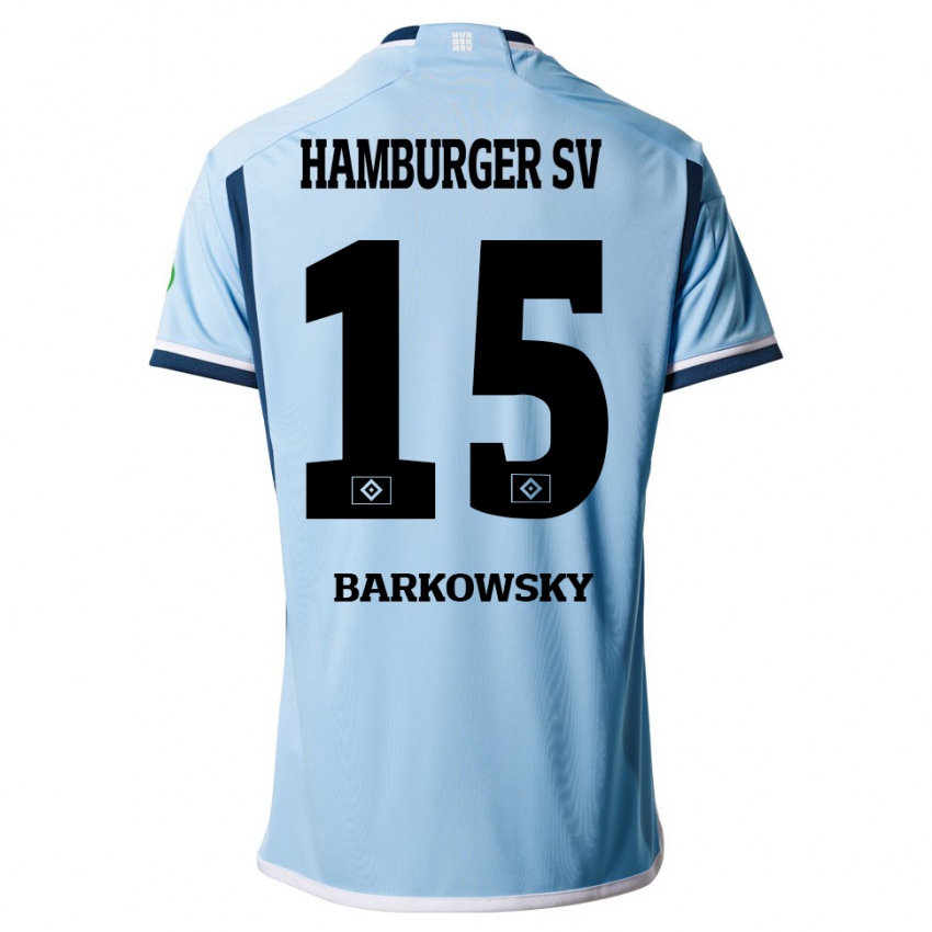 Mujer Camiseta Finn Barkowsky #15 Azul 2ª Equipación 2023/24 La Camisa Argentina