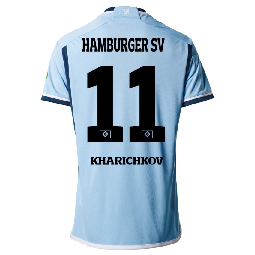 Mujer Camiseta Valentyn Kharichkov #11 Azul 2ª Equipación 2023/24 La Camisa Argentina