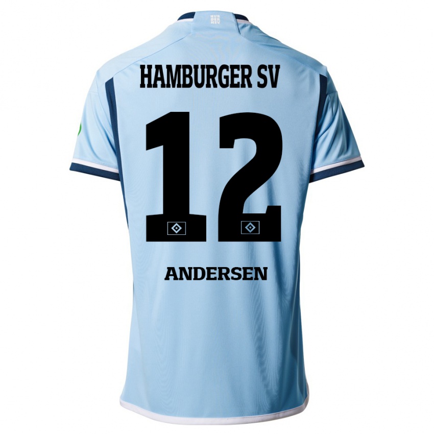 Mujer Camiseta Patrick Andersen #12 Azul 2ª Equipación 2023/24 La Camisa Argentina