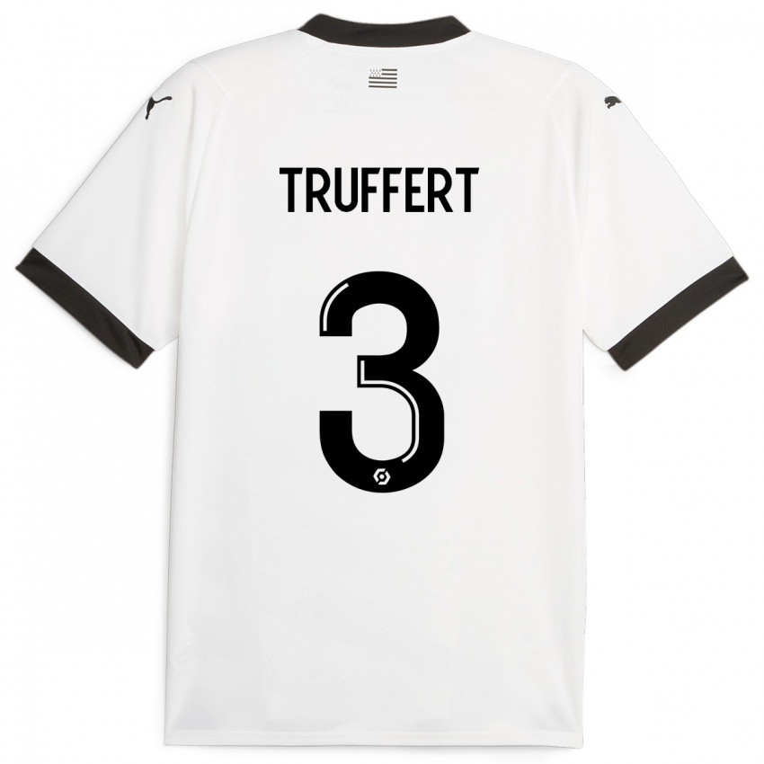 Mujer Camiseta Adrien Truffert #3 Blanco 2ª Equipación 2023/24 La Camisa Argentina