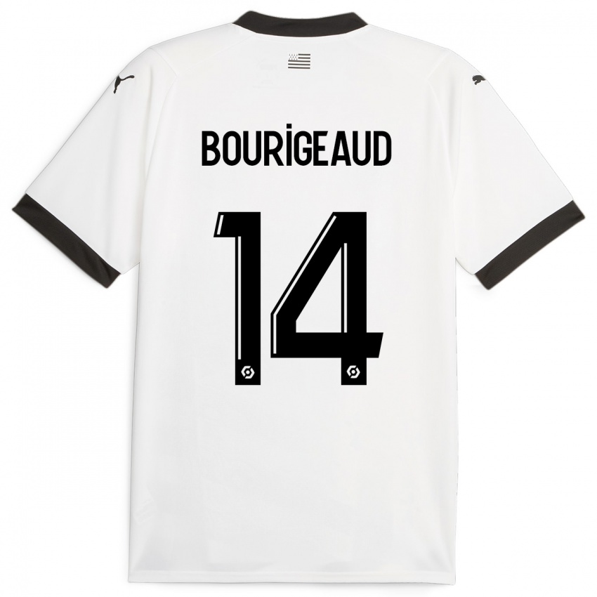Mujer Camiseta Benjamin Bourigeaud #14 Blanco 2ª Equipación 2023/24 La Camisa Argentina