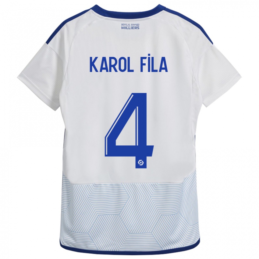 Mujer Camiseta Karol Fila #4 Blanco 2ª Equipación 2023/24 La Camisa Argentina