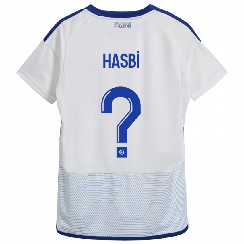 Mujer Camiseta Walid Hasbi #0 Blanco 2ª Equipación 2023/24 La Camisa Argentina