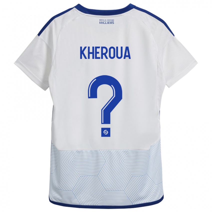 Mujer Camiseta Nail Kheroua #0 Blanco 2ª Equipación 2023/24 La Camisa Argentina