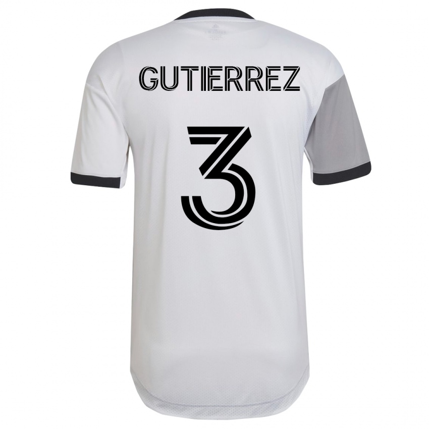 Mujer Camiseta Cristián Gutiérrez #3 Blanco 2ª Equipación 2023/24 La Camisa Argentina