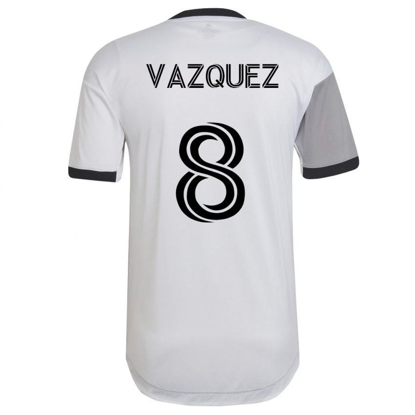 Mujer Camiseta Víctor Vázquez #8 Blanco 2ª Equipación 2023/24 La Camisa Argentina