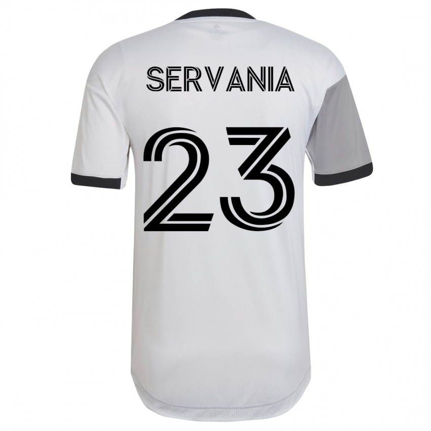 Mujer Camiseta Brandon Servania #23 Blanco 2ª Equipación 2023/24 La Camisa Argentina