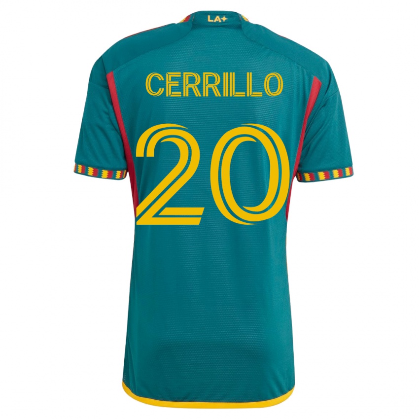 Mujer Camiseta Edwin Cerrillo #20 Verde 2ª Equipación 2023/24 La Camisa Argentina