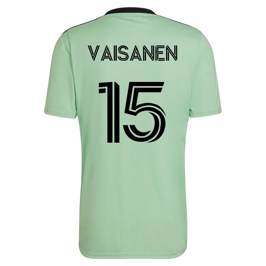 Mujer Camiseta Leo Väisänen #15 Verde Claro 2ª Equipación 2023/24 La Camisa Argentina