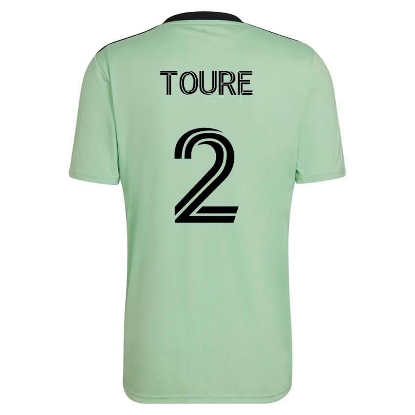 Mujer Camiseta Cheick Touré #2 Verde Claro 2ª Equipación 2023/24 La Camisa Argentina