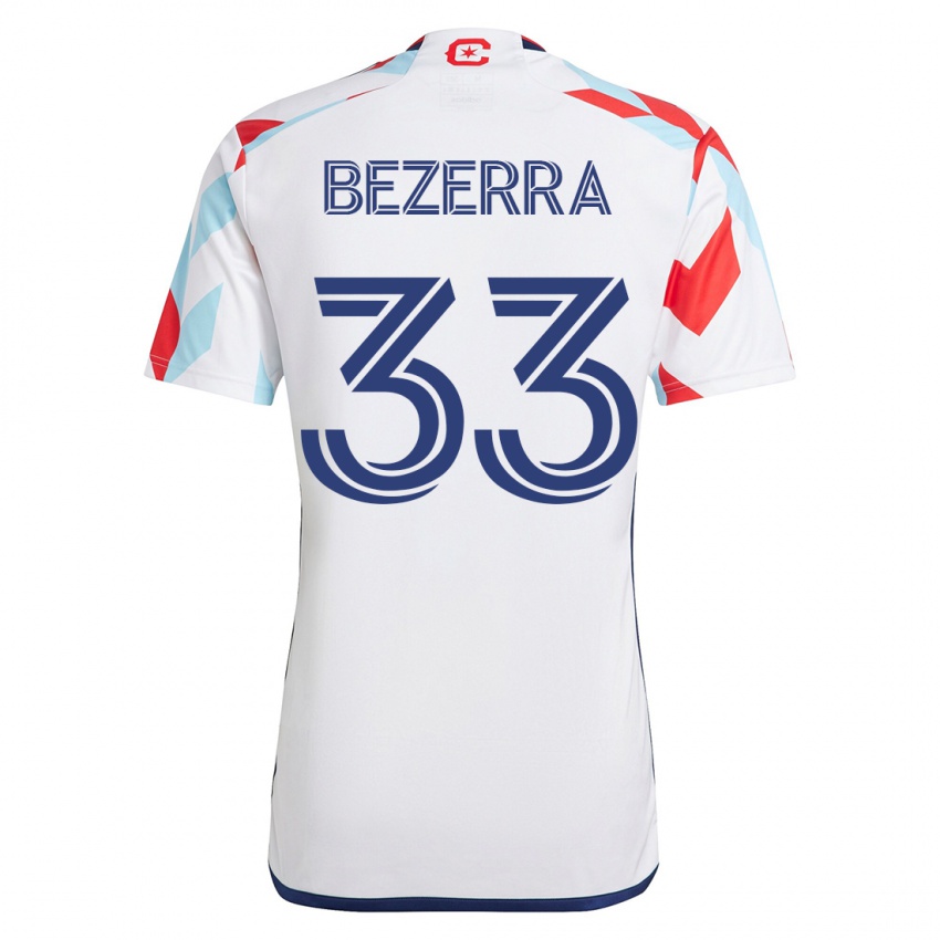 Mujer Camiseta Victor Bezerra #33 Blanco Azul 2ª Equipación 2023/24 La Camisa Argentina