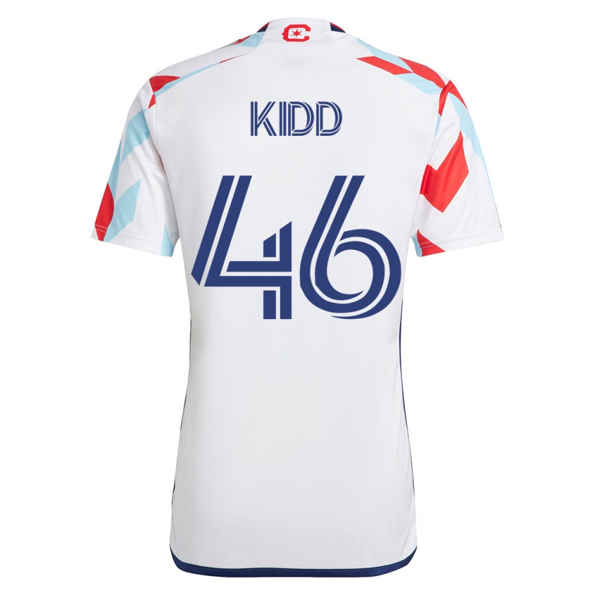 Mujer Camiseta Matteo Kidd #46 Blanco Azul 2ª Equipación 2023/24 La Camisa Argentina