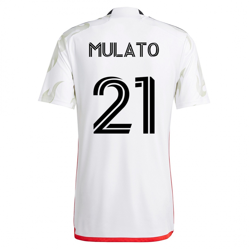 Mujer Camiseta José Mulato #21 Blanco 2ª Equipación 2023/24 La Camisa Argentina