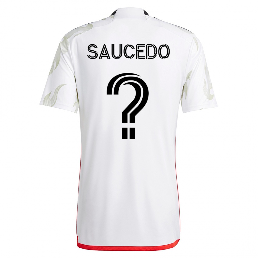 Mujer Camiseta Andre Saucedo #0 Blanco 2ª Equipación 2023/24 La Camisa Argentina