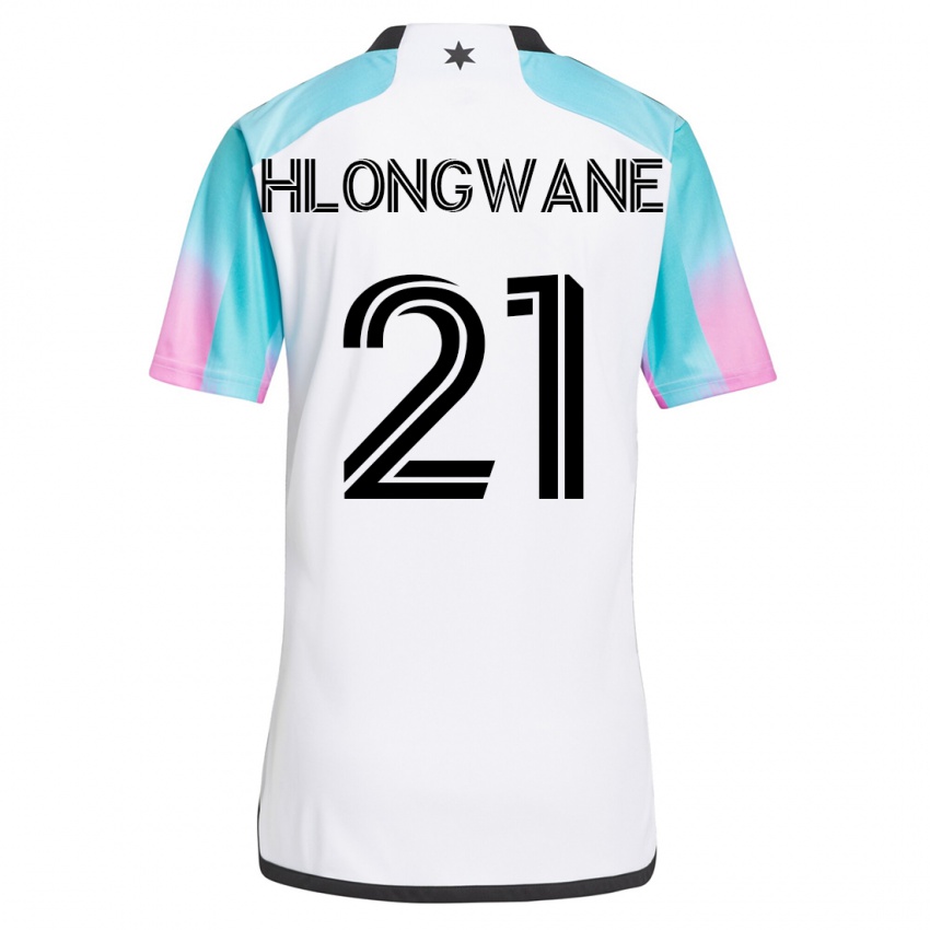 Mujer Camiseta Bongokuhle Hlongwane #21 Blanco 2ª Equipación 2023/24 La Camisa Argentina