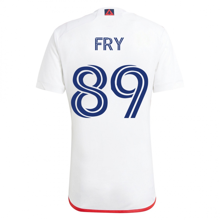 Mujer Camiseta Malcolm Fry #89 Blanco Rojo 2ª Equipación 2023/24 La Camisa Argentina