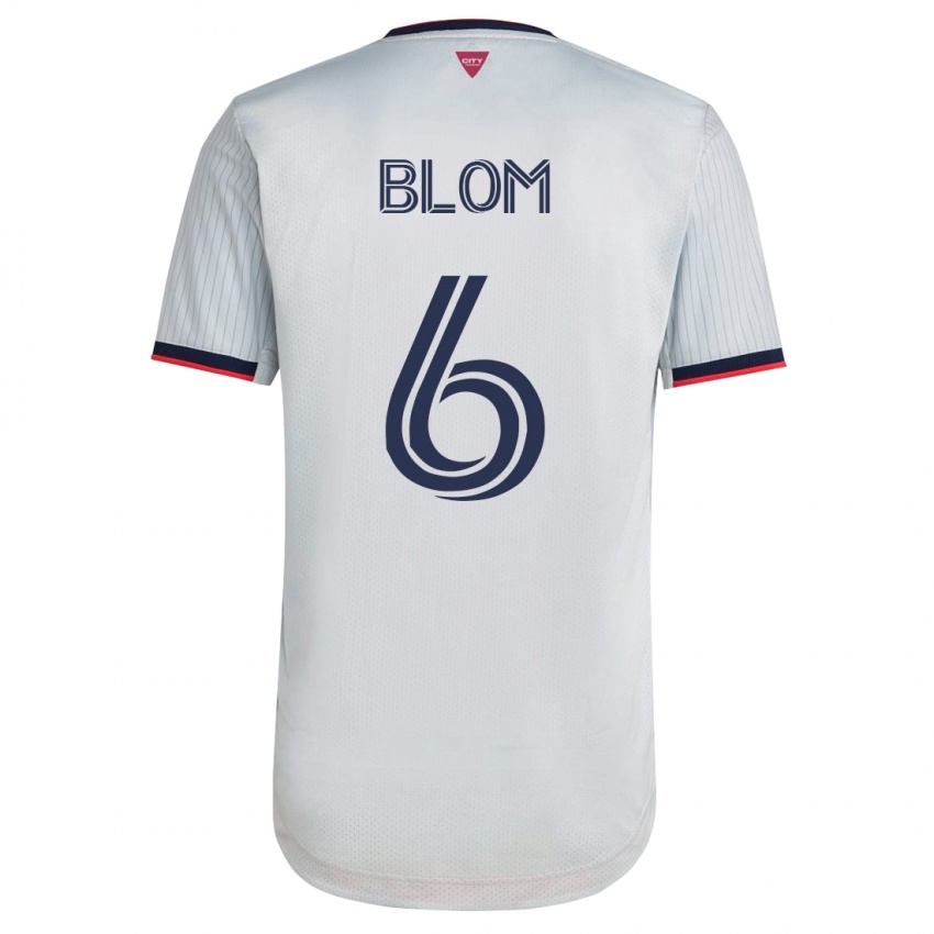 Mujer Camiseta Njabulo Blom #6 Blanco 2ª Equipación 2023/24 La Camisa Argentina