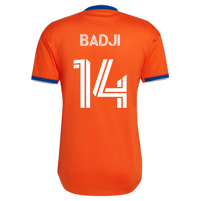 Mujer Camiseta Dominique Badji #14 Blanco 2ª Equipación 2023/24 La Camisa Argentina