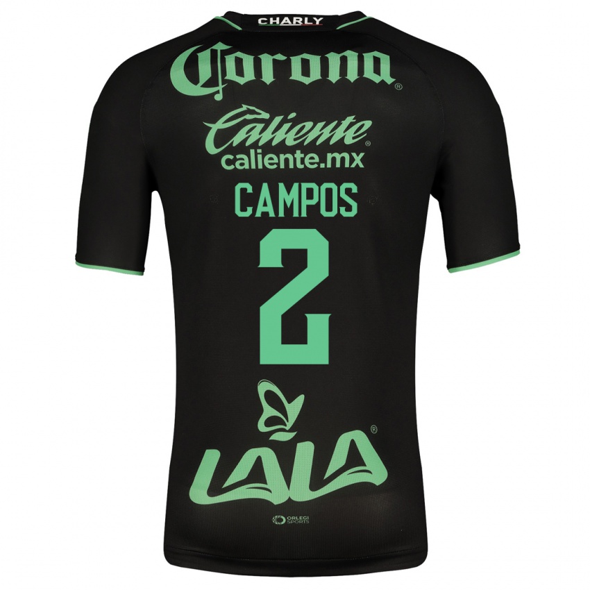 Mujer Camiseta Omar Campos #2 Negro 2ª Equipación 2023/24 La Camisa Argentina