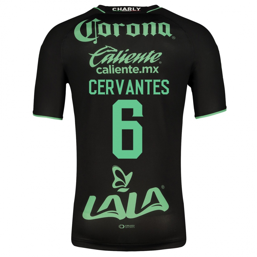 Mujer Camiseta Alan Cervantes #6 Negro 2ª Equipación 2023/24 La Camisa Argentina