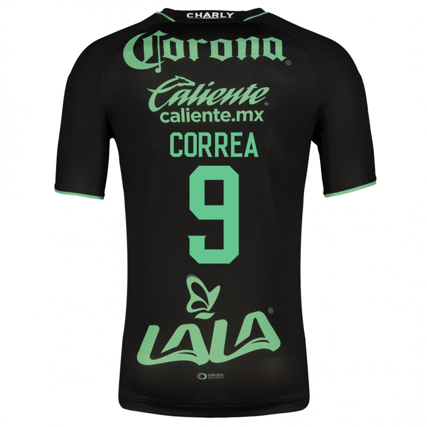 Mujer Camiseta Javier Correa #9 Negro 2ª Equipación 2023/24 La Camisa Argentina