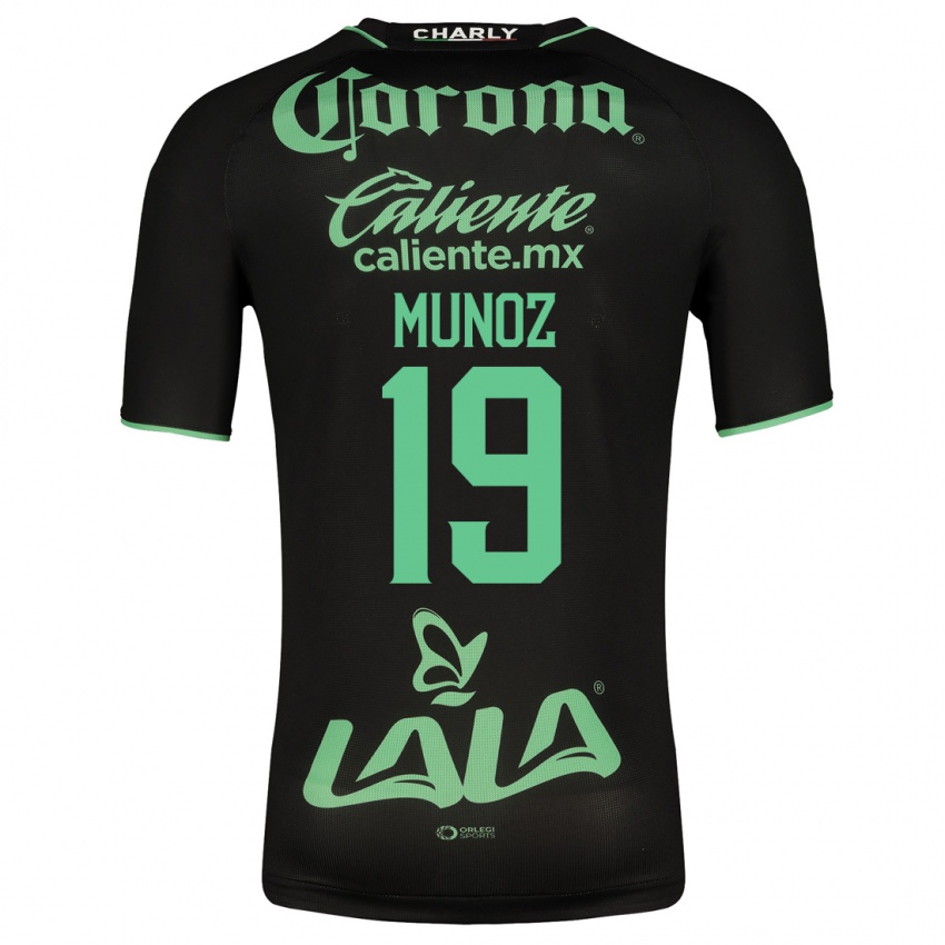 Mujer Camiseta Santiago Munoz #19 Negro 2ª Equipación 2023/24 La Camisa Argentina
