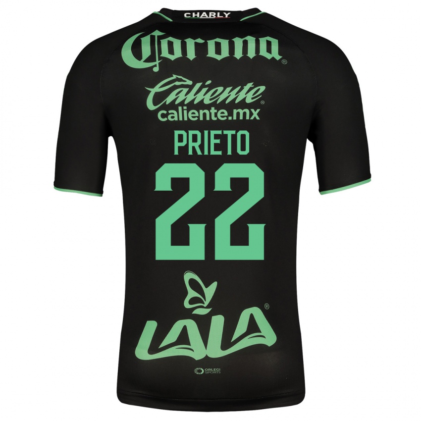 Mujer Camiseta Ronaldo Prieto #22 Negro 2ª Equipación 2023/24 La Camisa Argentina