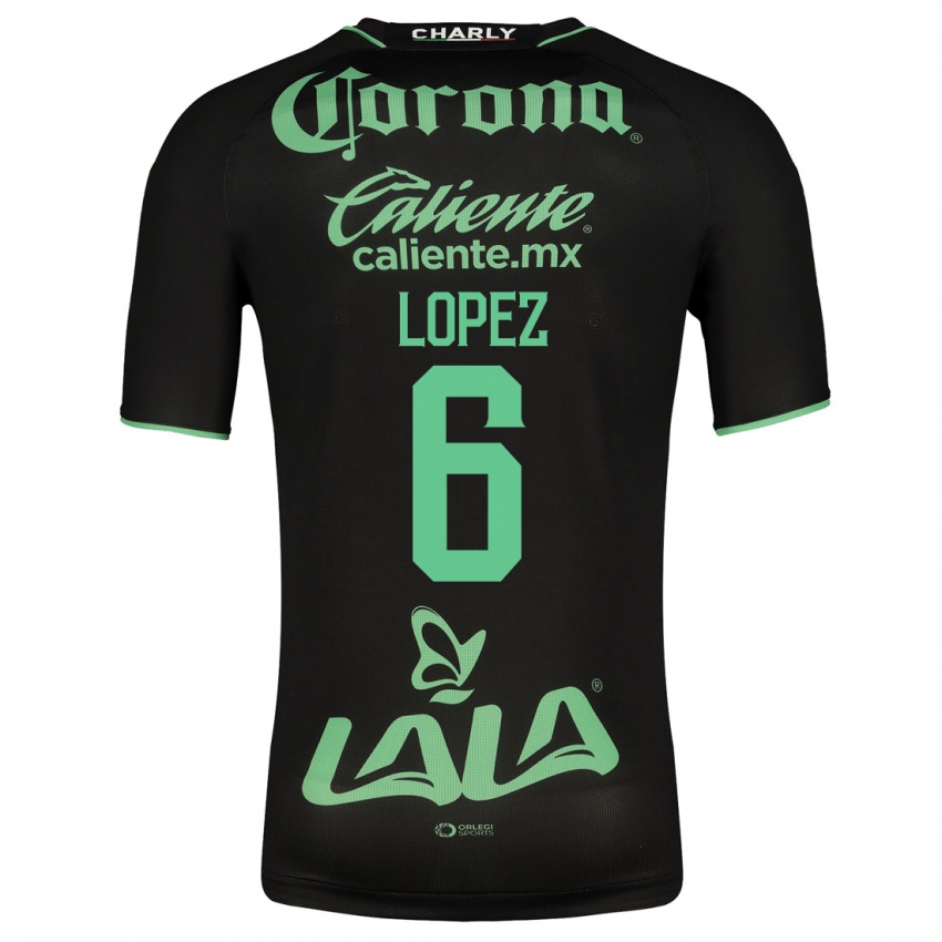 Mujer Camiseta Brenda Lopez #6 Negro 2ª Equipación 2023/24 La Camisa Argentina