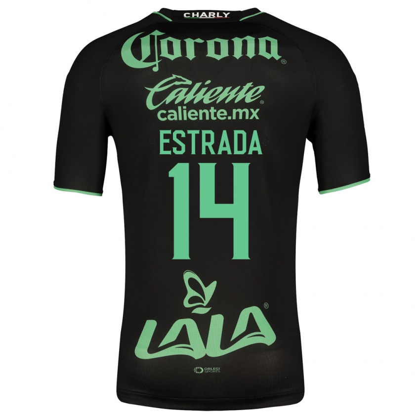 Mujer Camiseta Katia Estrada #14 Negro 2ª Equipación 2023/24 La Camisa Argentina