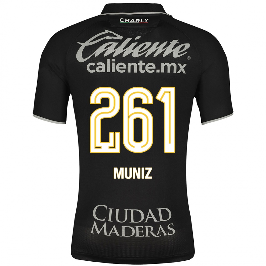 Mujer Camiseta César Muñiz #261 Negro 2ª Equipación 2023/24 La Camisa Argentina