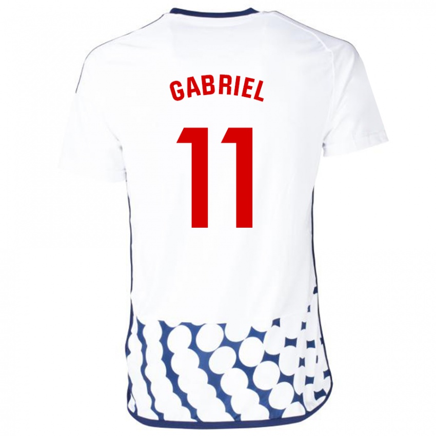 Mujer Camiseta Sergio Gabriel #11 Blanco 2ª Equipación 2023/24 La Camisa Argentina