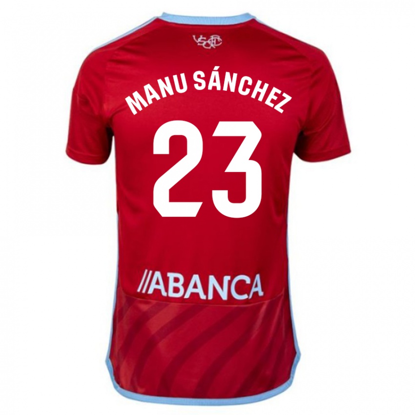Mujer Camiseta Manu Sanchez #23 Rojo 2ª Equipación 2023/24 La Camisa Argentina