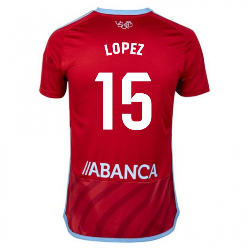Mujer Camiseta Fer López #15 Rojo 2ª Equipación 2023/24 La Camisa Argentina