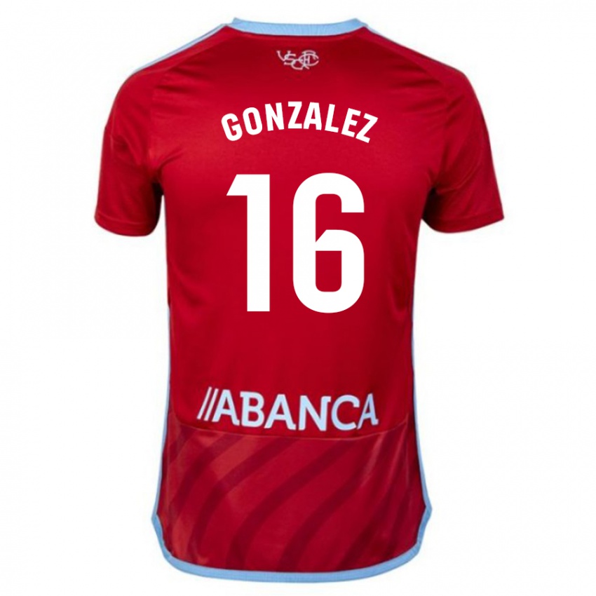 Mujer Camiseta Dani González #16 Rojo 2ª Equipación 2023/24 La Camisa Argentina
