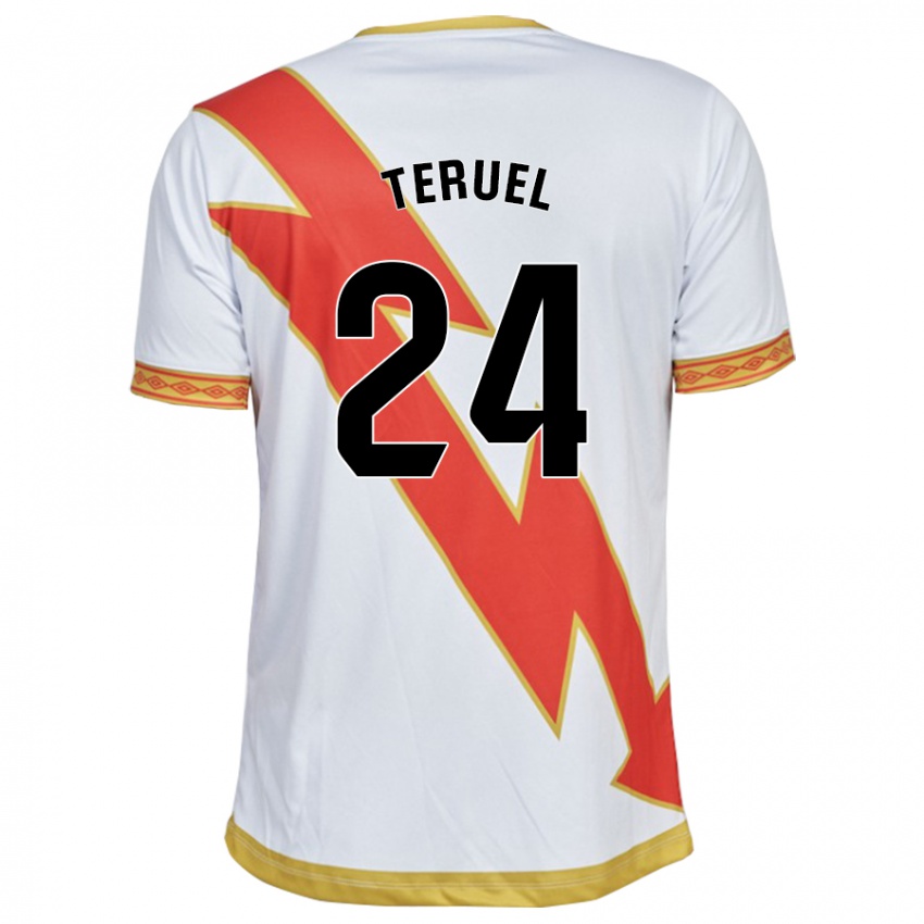 Niño Camiseta Laura Teruel Montero #24 Blanco 1ª Equipación 2023/24 La Camisa Argentina