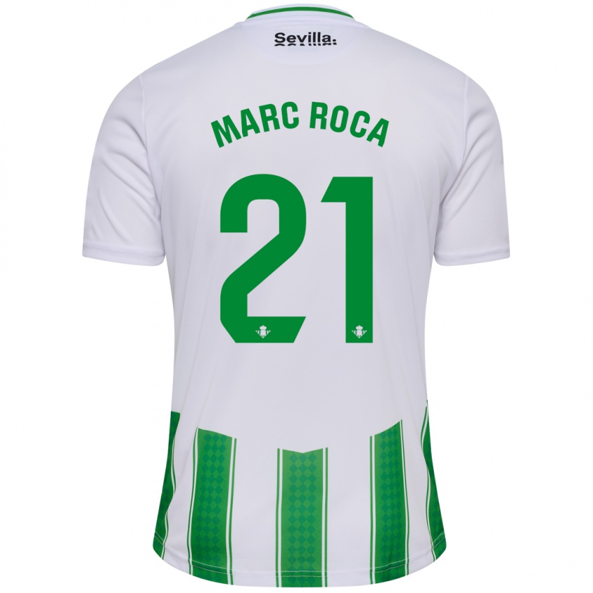 Niño Camiseta Marc Roca #21 Blanco 1ª Equipación 2023/24 La Camisa Argentina