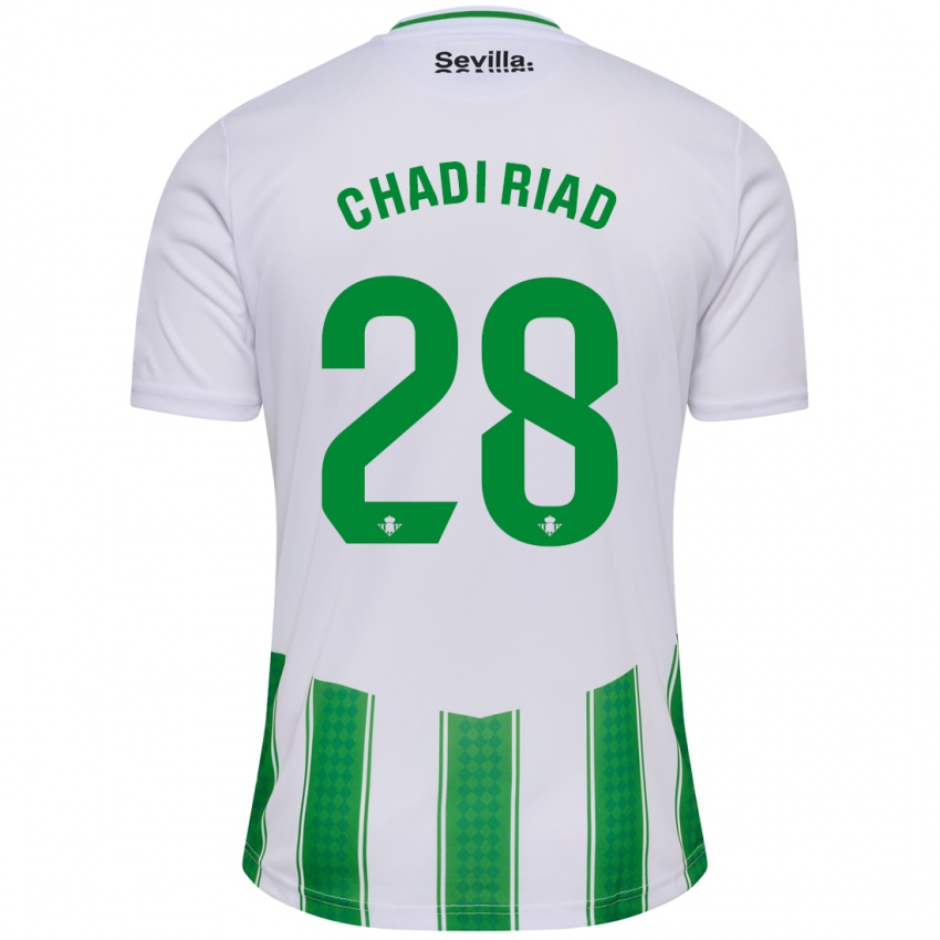 Niño Camiseta Chadi Riad #28 Blanco 1ª Equipación 2023/24 La Camisa Argentina