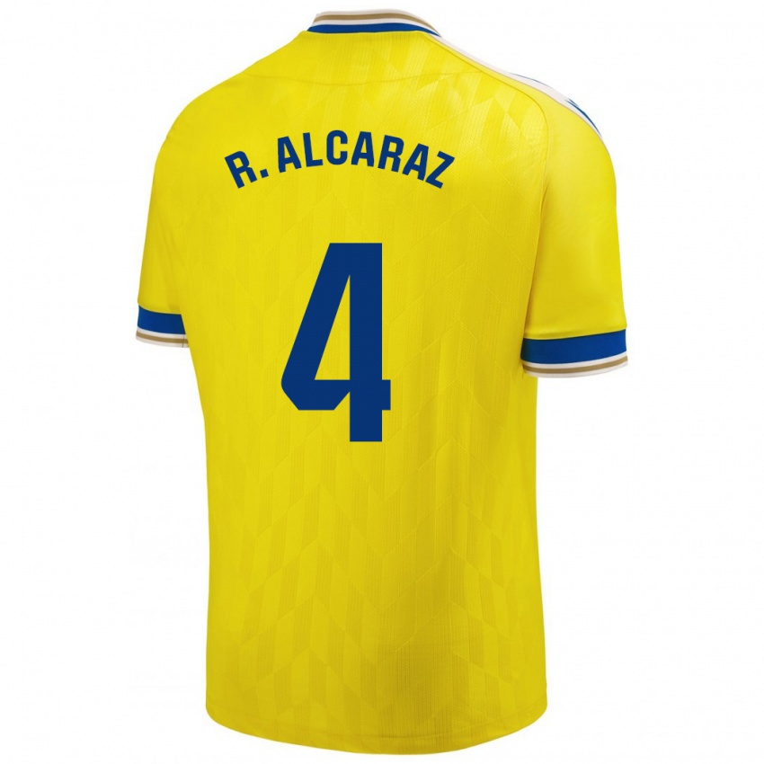 Niño Camiseta Rubén Alcaraz #4 Amarillo 1ª Equipación 2023/24 La Camisa Argentina