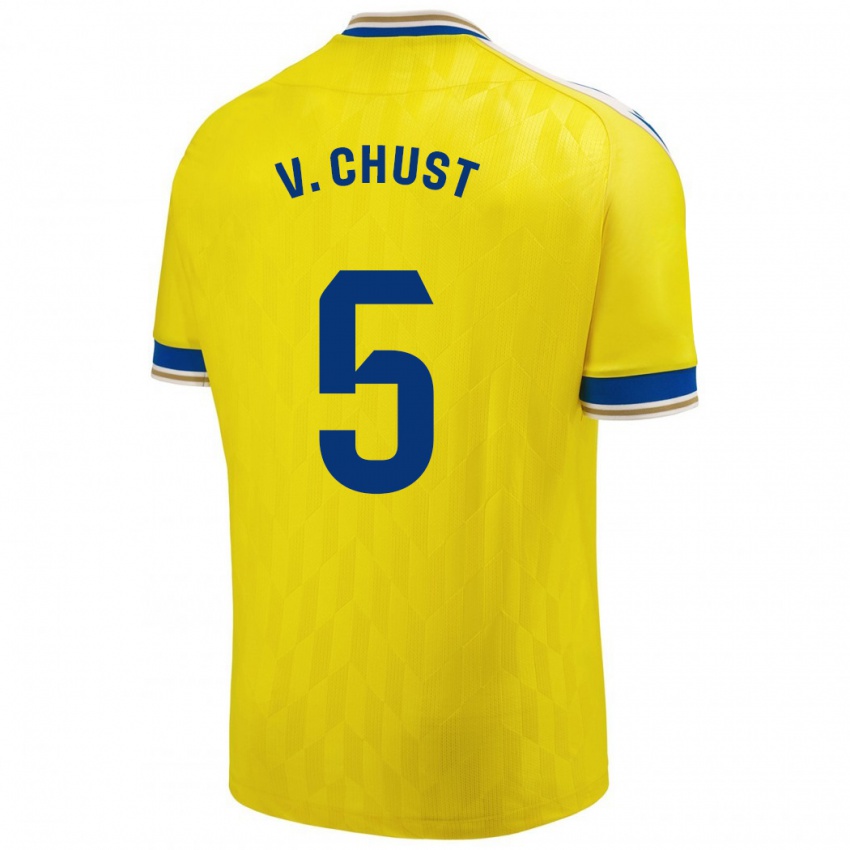 Niño Camiseta Victor Chust #5 Amarillo 1ª Equipación 2023/24 La Camisa Argentina