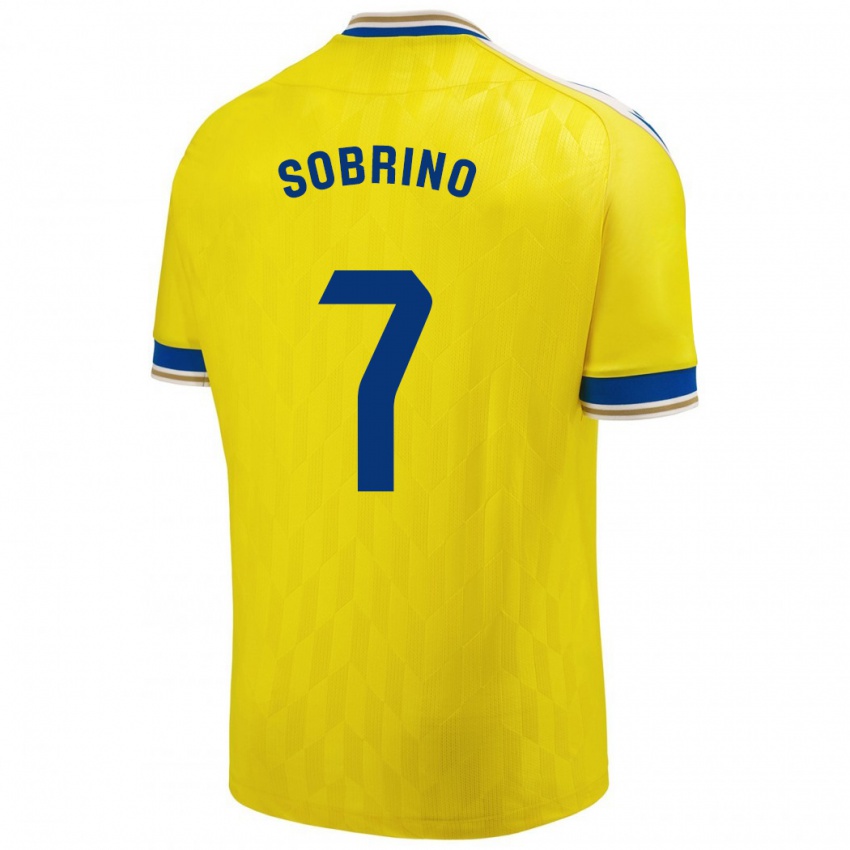 Niño Camiseta Ruben Sobrino #7 Amarillo 1ª Equipación 2023/24 La Camisa Argentina