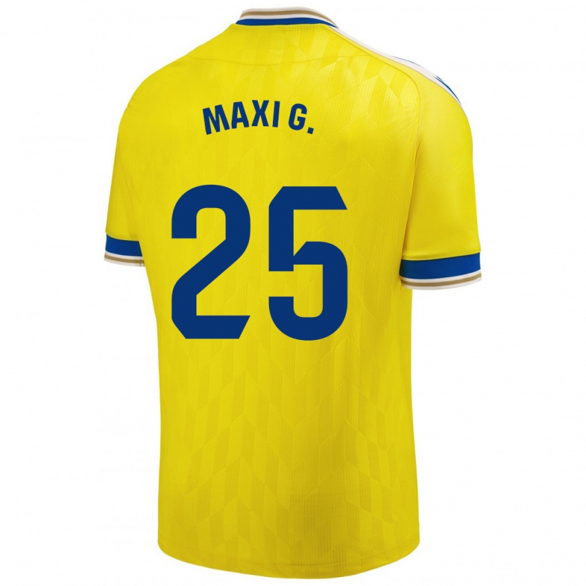 Niño Camiseta Maxi Gomez #25 Amarillo 1ª Equipación 2023/24 La Camisa Argentina