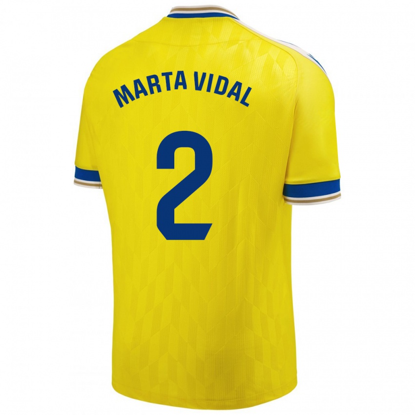 Niño Camiseta Marta Vidal Vela #2 Amarillo 1ª Equipación 2023/24 La Camisa Argentina