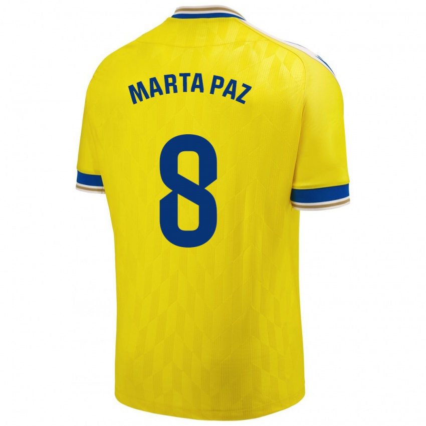 Niño Camiseta Marta Milagros Paz Cruz #8 Amarillo 1ª Equipación 2023/24 La Camisa Argentina