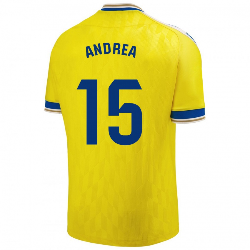 Niño Camiseta Andrea Sánchez Moreno #15 Amarillo 1ª Equipación 2023/24 La Camisa Argentina